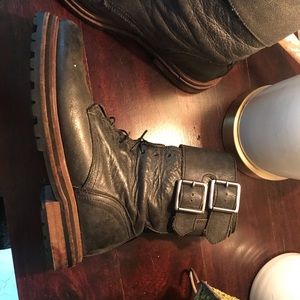 Free People waxed lace buckle boot pre owned